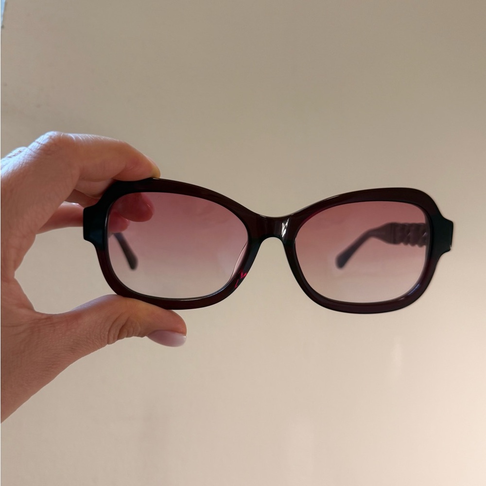 CHANEL Burgundy and Black Sunglasses - Picture 9 of 11